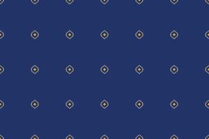 Embroidery motif fabric pattern cross stitch Ethnic oriental Pixel pattern blue background motif decor. vector