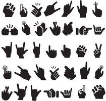 a collection of different hand gestures and gestures vector