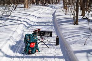 A snow covered path photo