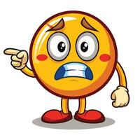 emoticon character with angry face pointing finger vector
