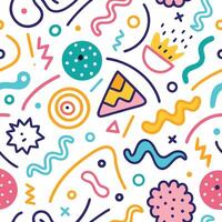 seamless pattern with background colorful shapes and lines vector