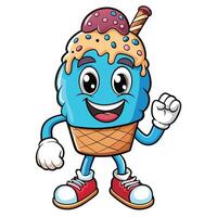 ice cream cartoon mascot character illustration vector