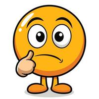 emoticon character showing thumbs up with a sad face vector
