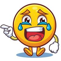 emoticon crying cartoon character with sad face and vector