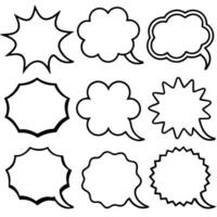 black speech bubbles set of different shapes and sizes vector