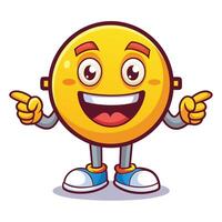 a cartoon emoticion with two fingers up and pointing vector