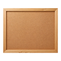 Rectangular Cork Bulletin Board with Light Oak Wooden Frame on Transparent Background png