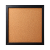 Rectangular Cork Bulletin Board with Black Wooden Frame on Transparent Background png