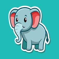 Delightful Little Elephant with Playful Stance and Bright Eyes Posed on a Light Background Emphasizing Its Cheerful Personality and Enchanting Design Elements vector