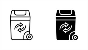 Trash can line icon set. vector