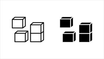 Building blocks line icon set, vector