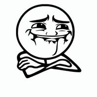 A troll face with a smile on it vector