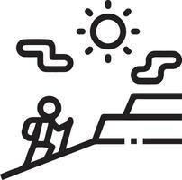 A man is skiing down a mountain with a sun behind him vector