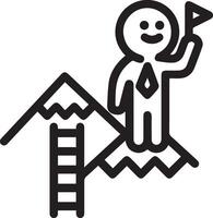 A man is standing on a ladder with a flag vector