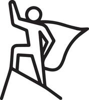 A man with a cape on top of a mountain vector