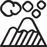 A black and white illustration of a mountain with clouds clipart vector