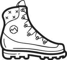 A black and white drawing of a boot vector
