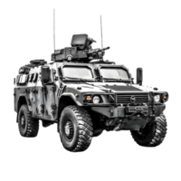 Armored military vehicle with a heavy duty gun on top png