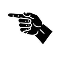 A black and white hand pointing at something vector