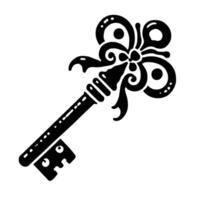 A black and white illustration of a key vector