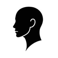 A silhouette of a man's head with a white background vector