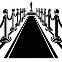 An oscar statue on a black and white background vector