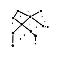 The constellation of the zodiac is shown in black and white vector