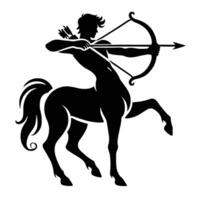 The zodiac sign of sagittarius is shown with a bow and arrow vector