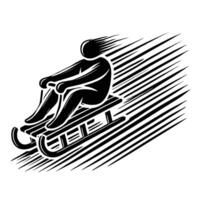 Sledding man on a sled vector