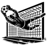 Goalkeeper saving the ball vector