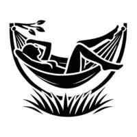 A woman in a hammock vector