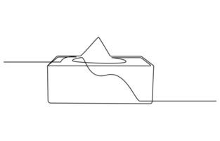 Tissue box one line art vector