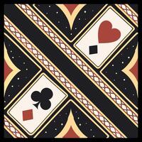 a playing card pattern with two hearts and spades vector
