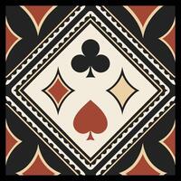 Artistic Card Suit-Inspired Pattern for Sophisticated Graphic and Home Decoration Design vector