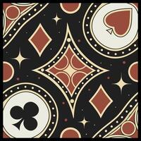 Creative Black and White Geometric Pattern with Stylish Card Symbols for Design Enthusiasts vector