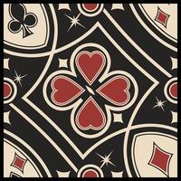 a black and red pattern with four hearts vector