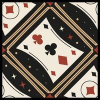 a pattern with playing cards and diamonds. vector