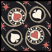 Dynamic Playing Card-Inspired Pattern with Symmetrical Diamond and Dot Details vector