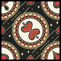 a pattern with a heart and spades on it vector