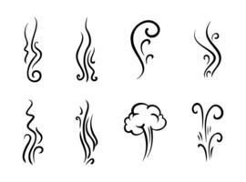 Creative collection of smoke illustrations in various shapes and styles vector