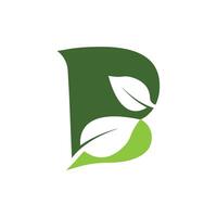 Letter Initial B Leaf Logo Design vector