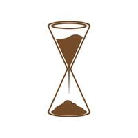 Hourglass timer icon flat design. vector