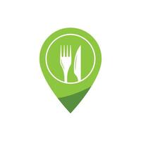 Food Location or point Logo flat Design template vector