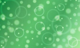 Abstract light bokeh soft green background. Shiny bright circle bubbles. vector