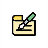 A pen and paper icon on a white background vector