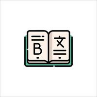 An open book with a symbol of a b and an x vector