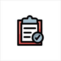 A clipboard with a check mark and a pen vector