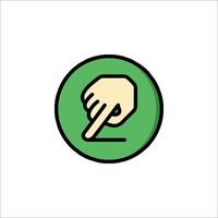A hand pointing at a button icon vector