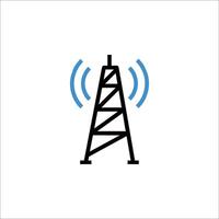 A radio tower with a blue wave on it vector