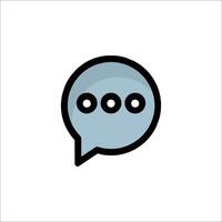 A speech bubble icon with three dots inside vector